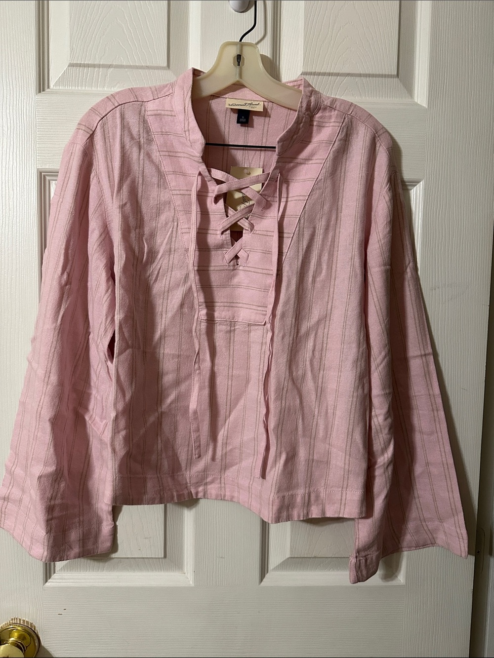 Universal Thread Pink Lace-Up Tunic Top